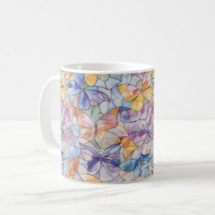 Caneca De Café Borboletas Azuis Amarelas Roxas