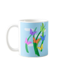 Borboletas coloridas e céu