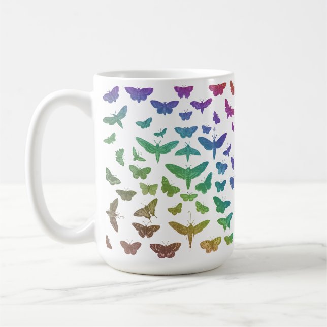 Caneca De Café Borboletas coloridas, mariposas, insetos (Esquerda)