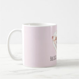 Caneca De Café Borboletas Coração Floral de Lavanda Rosa