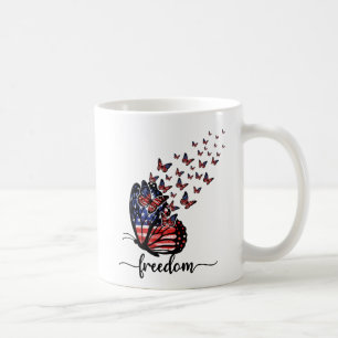 Caneca De Café Borboletas da Liberdade Vermelho Patriótico, Bra