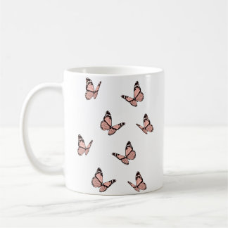 Caneca De Café Borboletas de Pêssego
