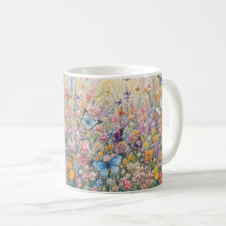 Caneca De Café Borboletas do Paraíso – Uma Flor Silvestre Colorid