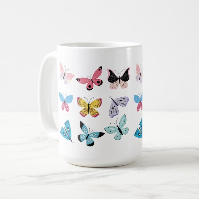 Caneca De Café Borboletas do Springtime (Frente Esquerda)