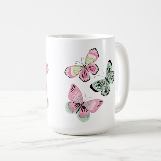 Caneca De Café Borboletas doces de verão (Frente Esquerda)