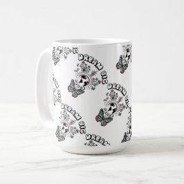 Caneca De Café Borboletas e Cogumelos Sonham Grande inspo positiv