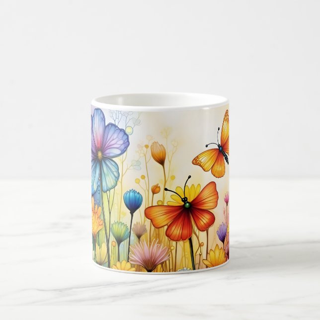 Caneca De Café Borboletas e flores (Centro)