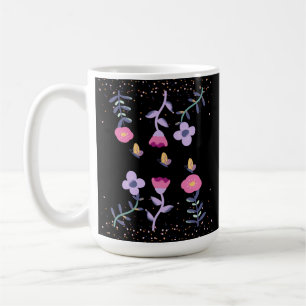 Caneca De Café borboletas e flores