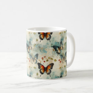 Caneca De Café Borboletas e flores coloridas (7)