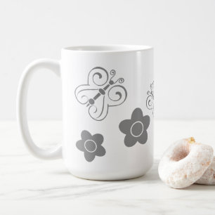 Caneca De Café Borboletas e Posições de cinza