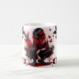 Caneca De Café Borboletas góticas & fantasia da senhora