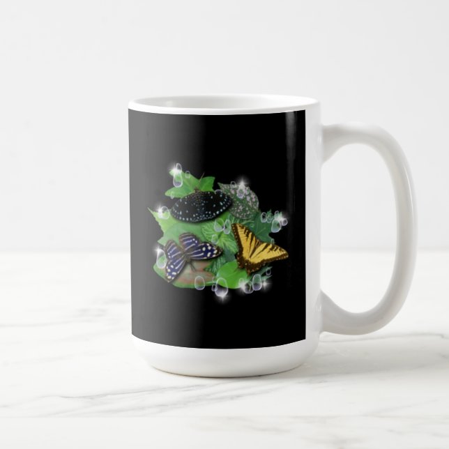 Caneca De Café Borboletas nas Folhas (Direita)