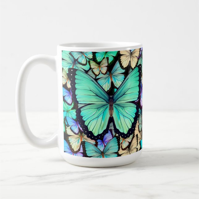 Caneca De Café Borboletas Pastel (Esquerda)