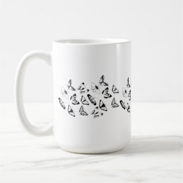 Caneca De Café Borboletas Pretas e Brancas