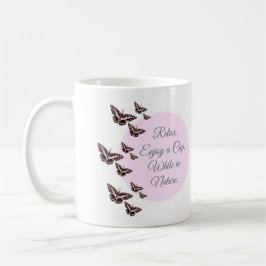 Caneca De Café Borboletas rosa