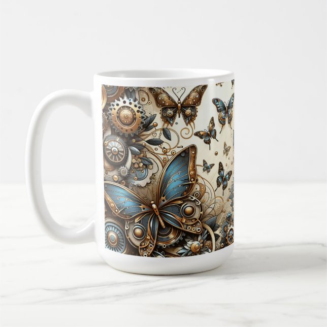 Caneca De Café Borboletas Steampunk Vintage  (Esquerda)