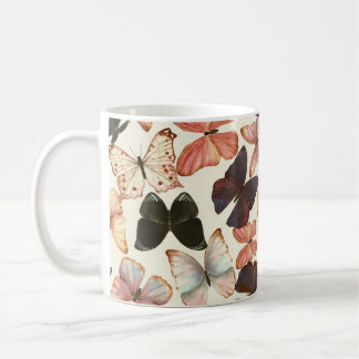 Caneca De Café Borboletas Tropicais: Padrão Sem Costura De Aquare
