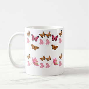 Caneca De Café Borboletas Vintage – Ilustrações Coloridas de Ento