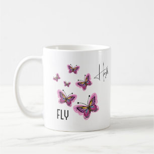 Caneca De Café Borboletas voadoras
