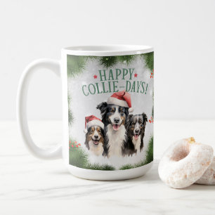 Caneca De Café Borda Collie Engraçado Cachorro de Natal