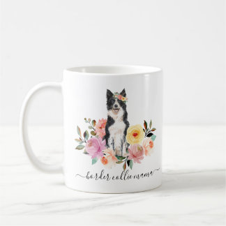 Caneca De Café Borda Collie Mãe Floral Café Mug