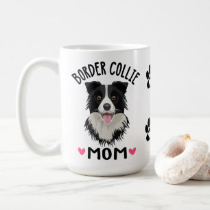 Caneca De Café Borda Collie Mamãe Dotada Negra Branca Cachorro