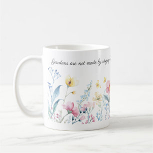 Caneca De Café Borda das flores de aquarelas, Cotação Kipling Rud