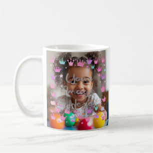 Caneca De Café Borda de Fotografias da Princesa Púrpura, Rosa Pas