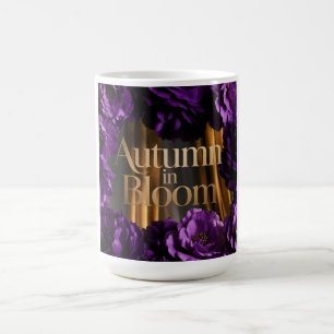 Caneca De Café Borda Floral Roxa Ousada Design de Declaração de O