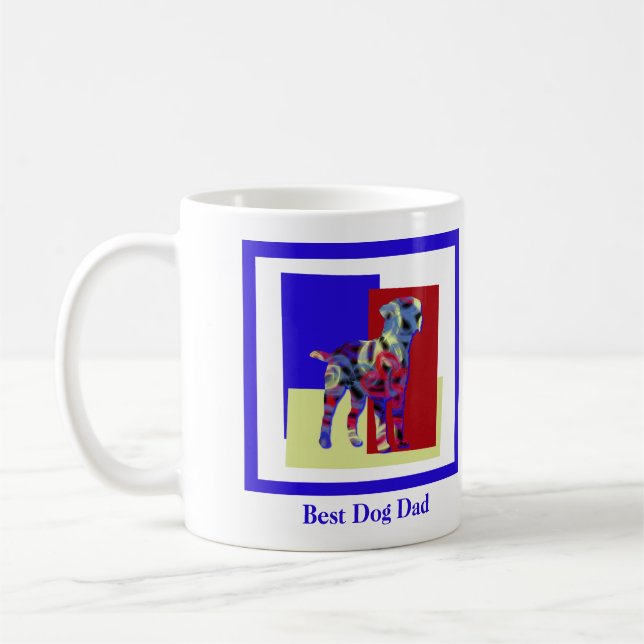 Caneca De Café Borda Terrier Dog Silhouette TRBY Dia do Pai (Esquerda)