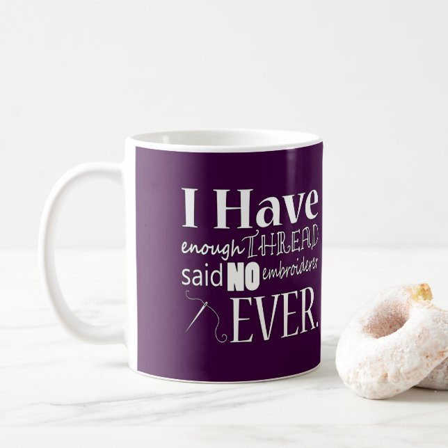 Caneca De Café Bordado ・ Artesanatos De Thread Insuficientes {Dar (Com Donut)