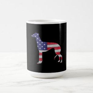 Caneca De Café bordado da bandeira americana patriota galgo-do-no