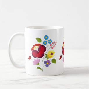 Caneca De Café Bordado húngaro da flor do OPUS