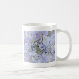 Caneca De Café Bordados de algodão e Petunias
