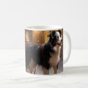 Caneca De Café Border Collie Christmas Fesason