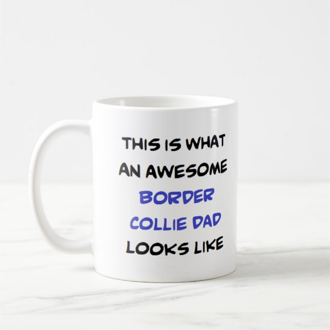 Caneca De Café border collie dad, awesome (Esquerda)