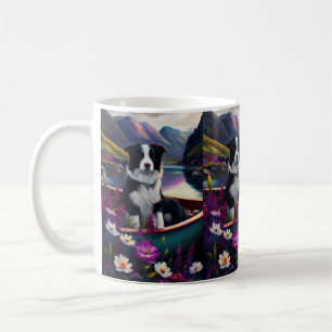 Caneca De Café Border Collie em uma Canoa: Uma Aventura Cênica