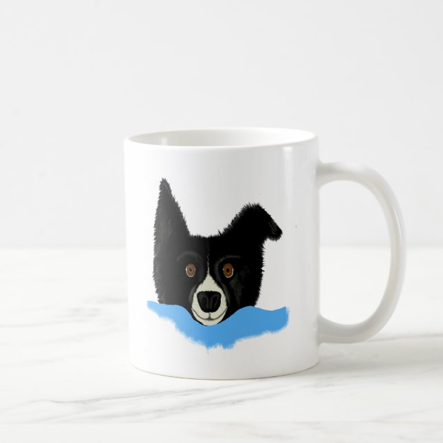Caneca De Café Border collie enfrenta (Direita)