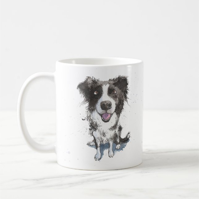 Caneca De Café "Border Collie Mamãe" (Esquerda)