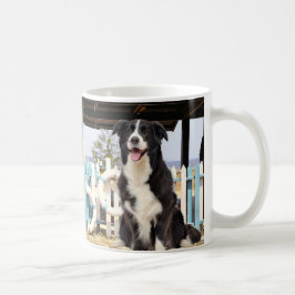 Caneca De Café Border Collie on the beach