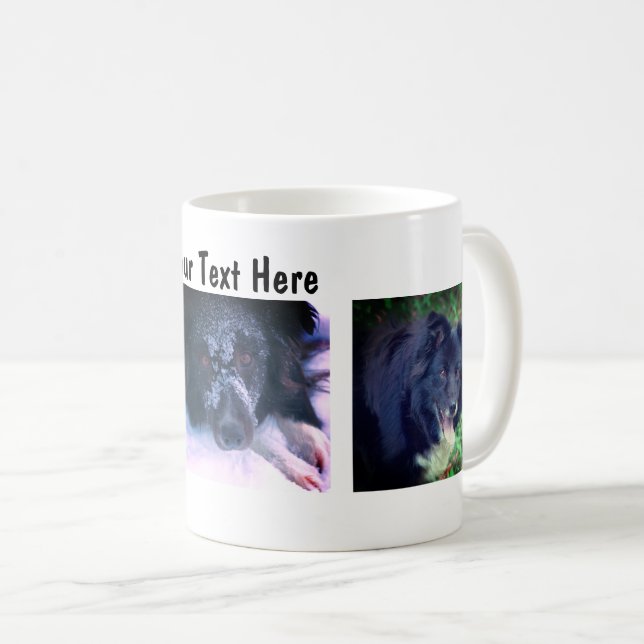 Caneca De Café Border Collie Trio Dog Fotografia (Frente Esquerda)