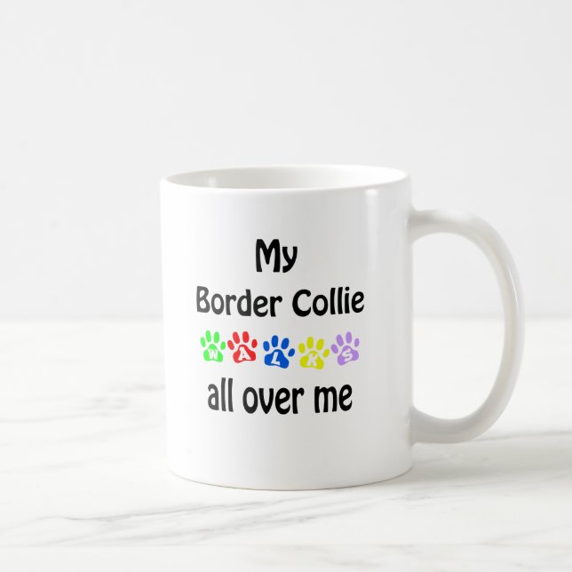 Caneca De Café Border Collie Walks Design (Direita)