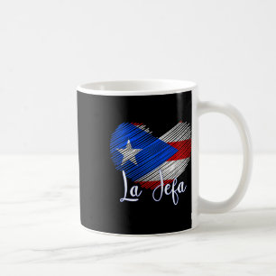 Caneca De Café Boricua Jefa Puerto Rico Heart Flag Boricua Mãe Mo