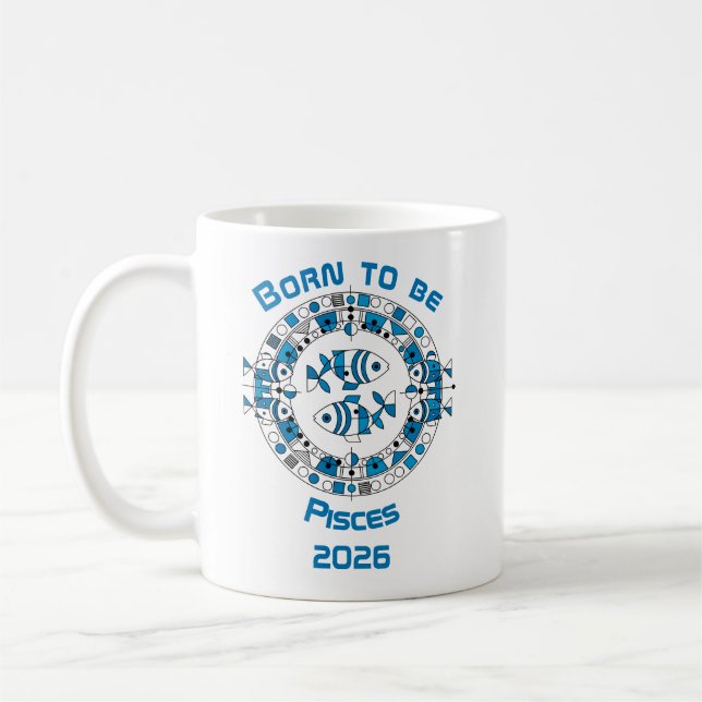 Caneca De Café Born to be Pisces (Esquerda)
