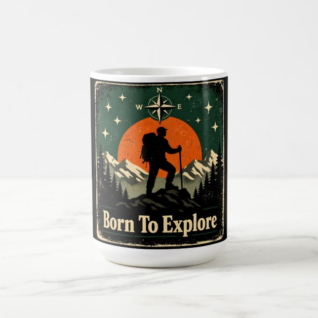 Caneca De Café Born To Explore – Natural Explorer Wilderness (Centro)
