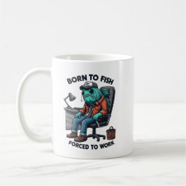 Caneca De Café Born to Fish, Work Mug