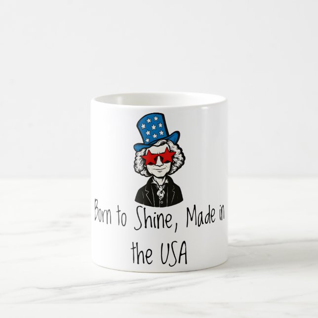 Caneca De Café Born to Shine, Made in the USA (Centro)