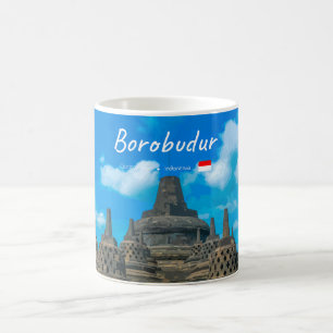 Caneca De Café Borobudur, Indonésia - Antigo Templo Budista