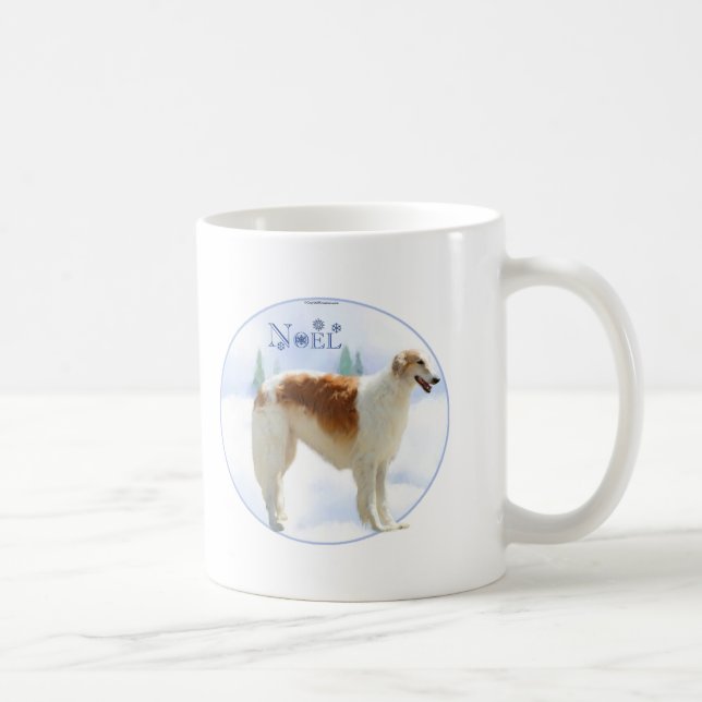 Caneca De Café Borzoi Noel (Direita)