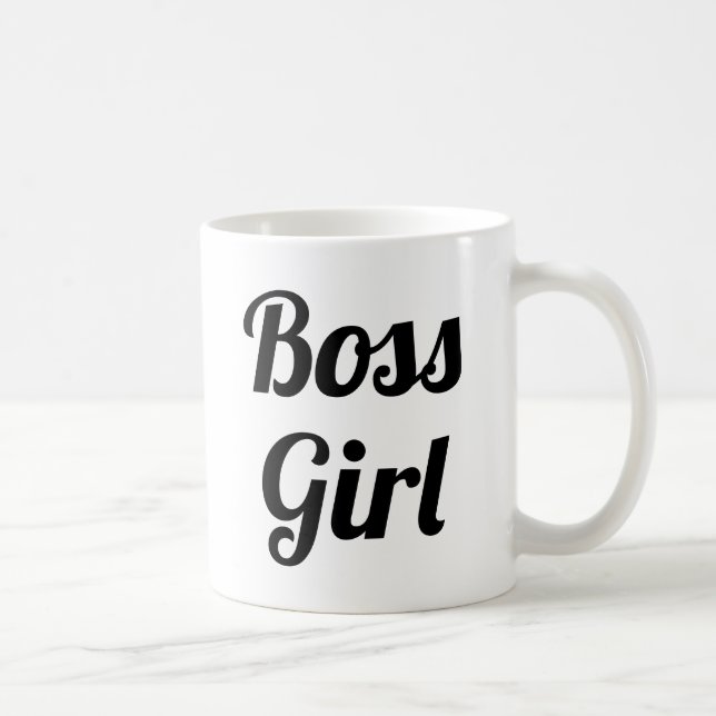 Caneca De Café Boss Girl | Slogan Mug | datilografia manuscrita (Direita)